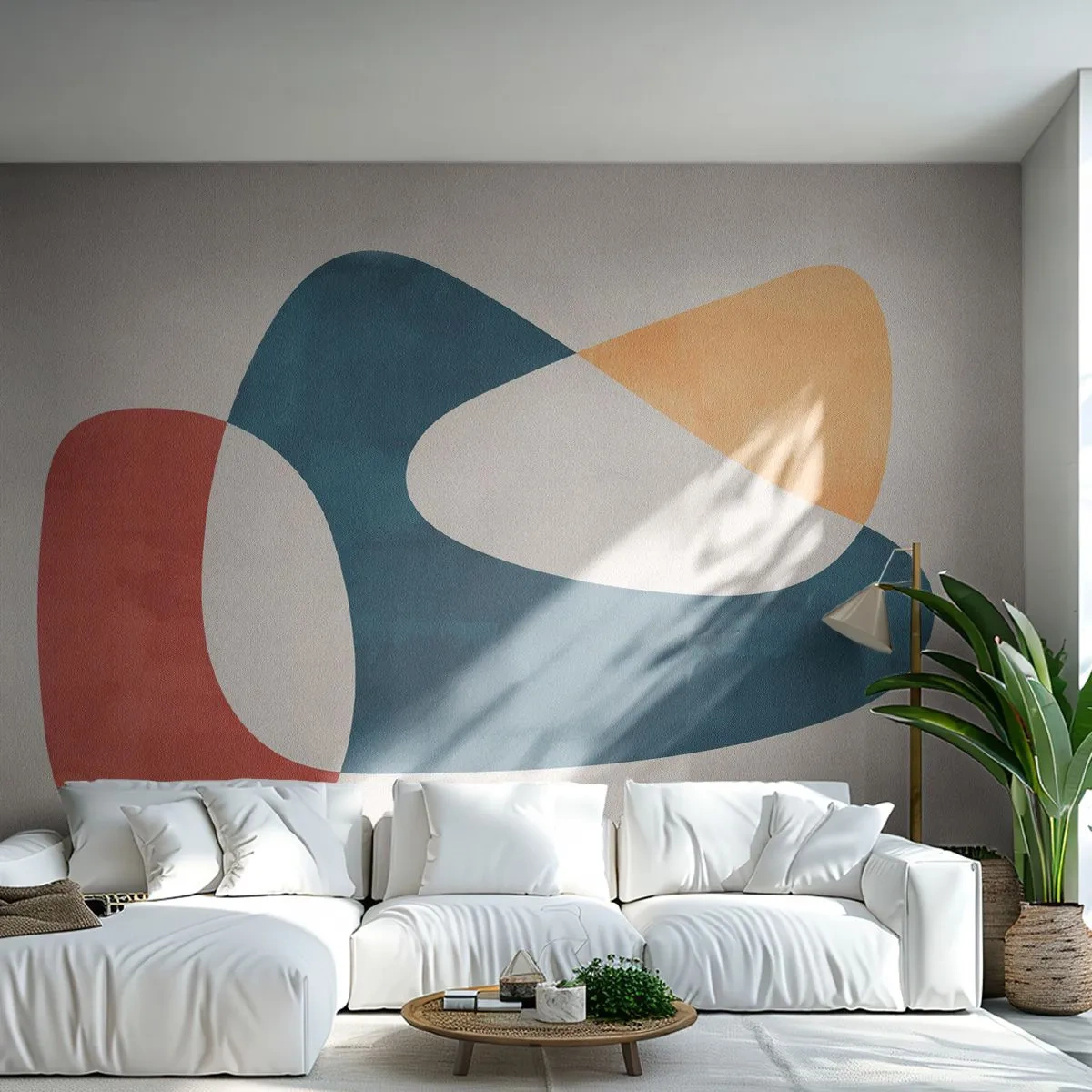 Papier Peint Photo Premium Sand - Formes organiques abstraites aux couleurs douces - 100x70cm - Influences et métamorphoses - Décoration murale moderne pour le salon et la chambre ARTTOR