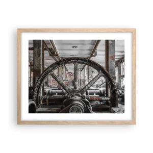 Affiche dans un chêne clair - Poster - Vie secrète d'une usine - 50x40 cm
