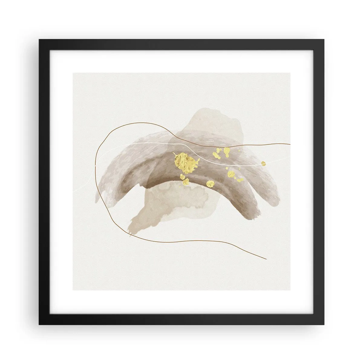 Affiche dans un cadre noir - Poster - rencontré dans l'espace - 40x40 cm