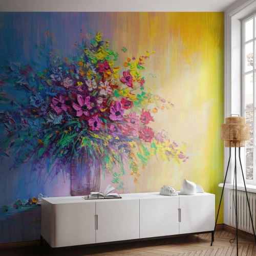 Papier Peint Autocollant Deluxe Sticker - Cadeau d'été de la prairie - Fleurs dans un vase, Morceau, Bouquet de fleurs - 400x280 cm
