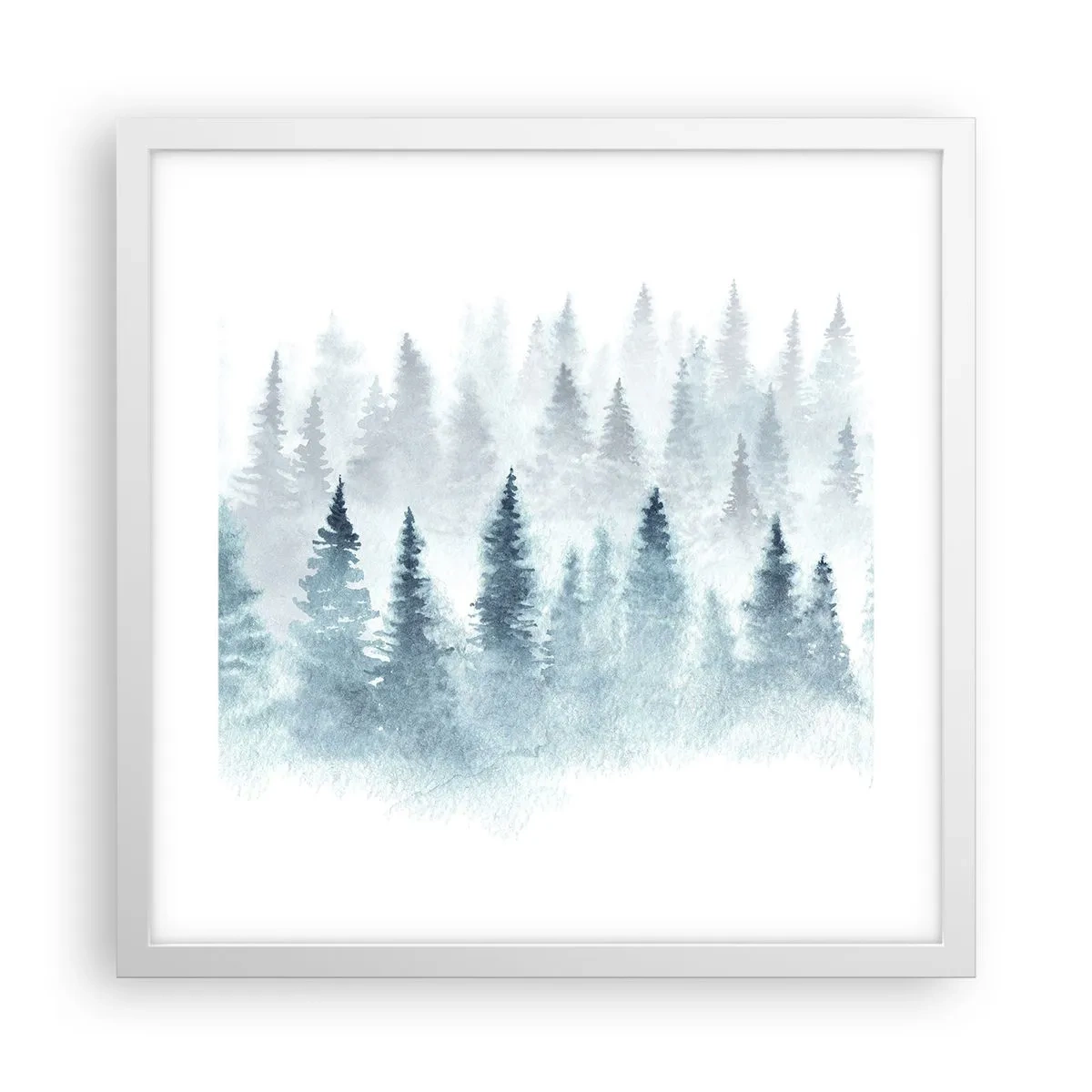 Affiche dans un cadre blanc - Poster - Enveloppé de brouillard - 40x40 cm