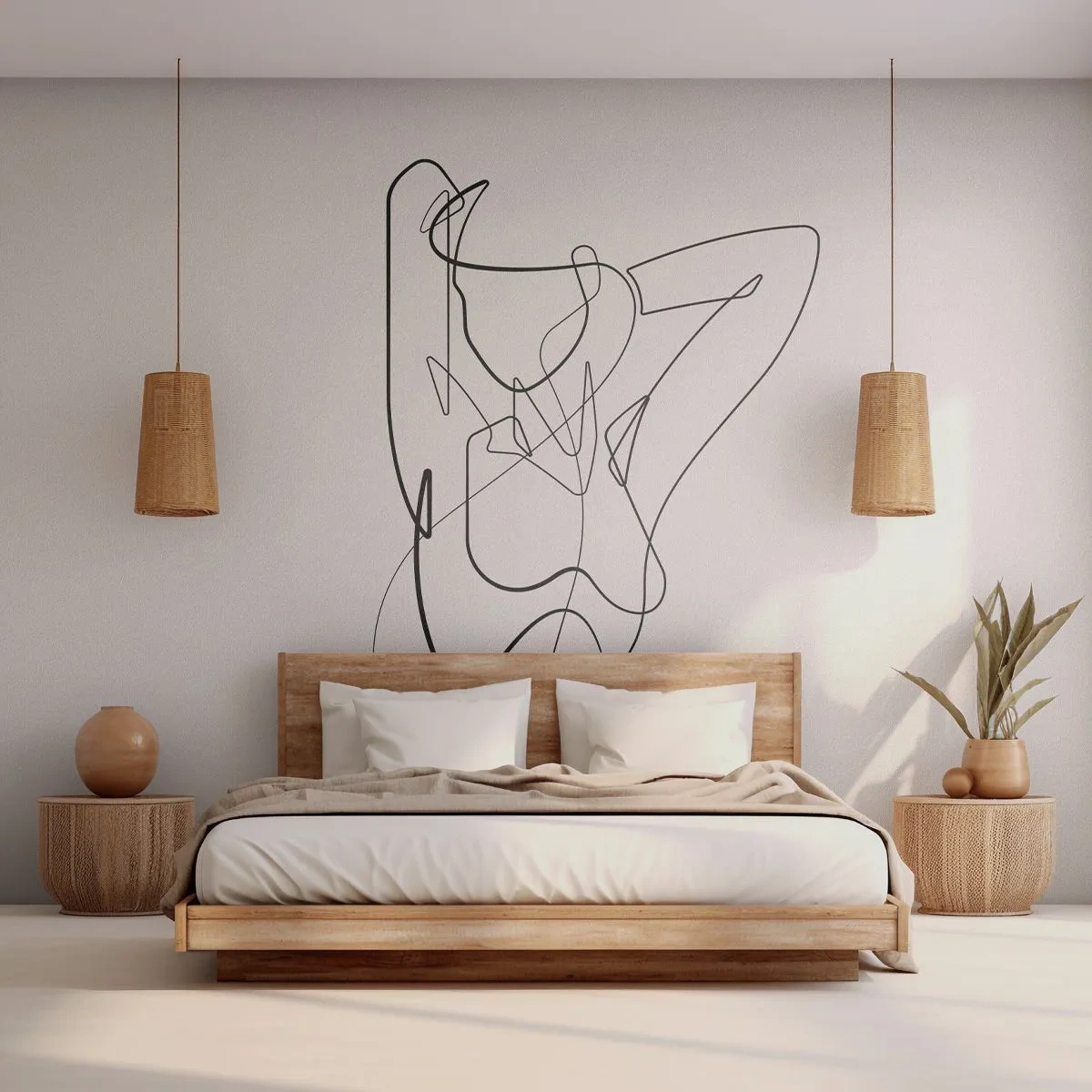 Papier Peint Photo Premium Canvas - Vraiment, tu es comme ça... - Abstraction, Le corps de la femme, Graphique - 250x175 cm