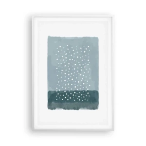 Affiche dans un cadre blanc - Poster - Évolution de bleus - 70x100 cm