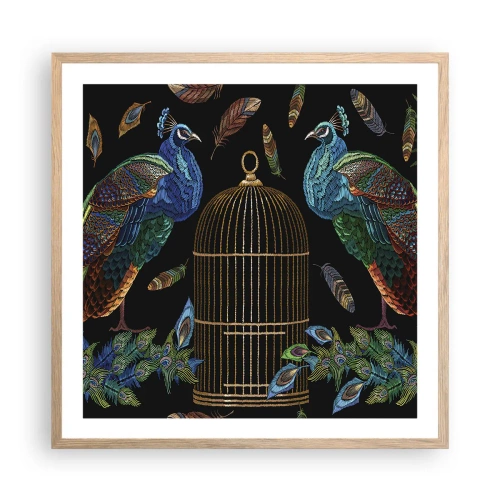 Affiche dans un chêne clair - Poster - En robes royales - 60x60 cm