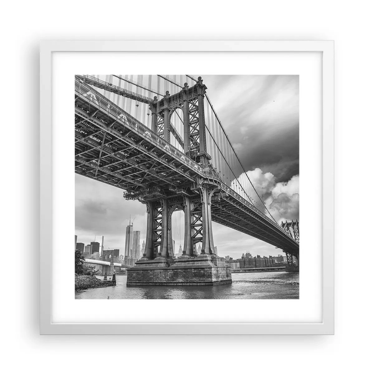 Affiche dans un cadre blanc - Poster - Au coeur de la ville - 40x40 cm