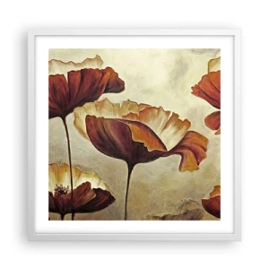 Affiche dans un cadre blanc - Poster - À la lisière des champs - 50x50 cm