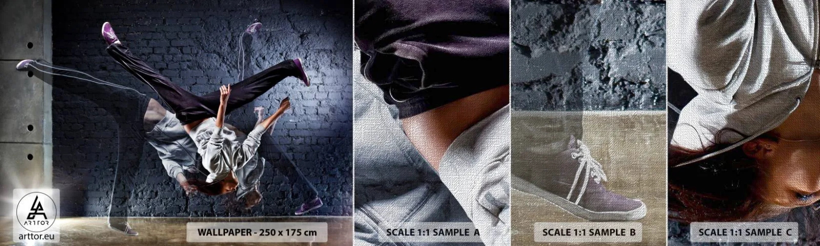 Échantillon de Papier Peint Premium Canvas - Étoile de la rue - Danse, Personnes, Danseur - 100x30 cm