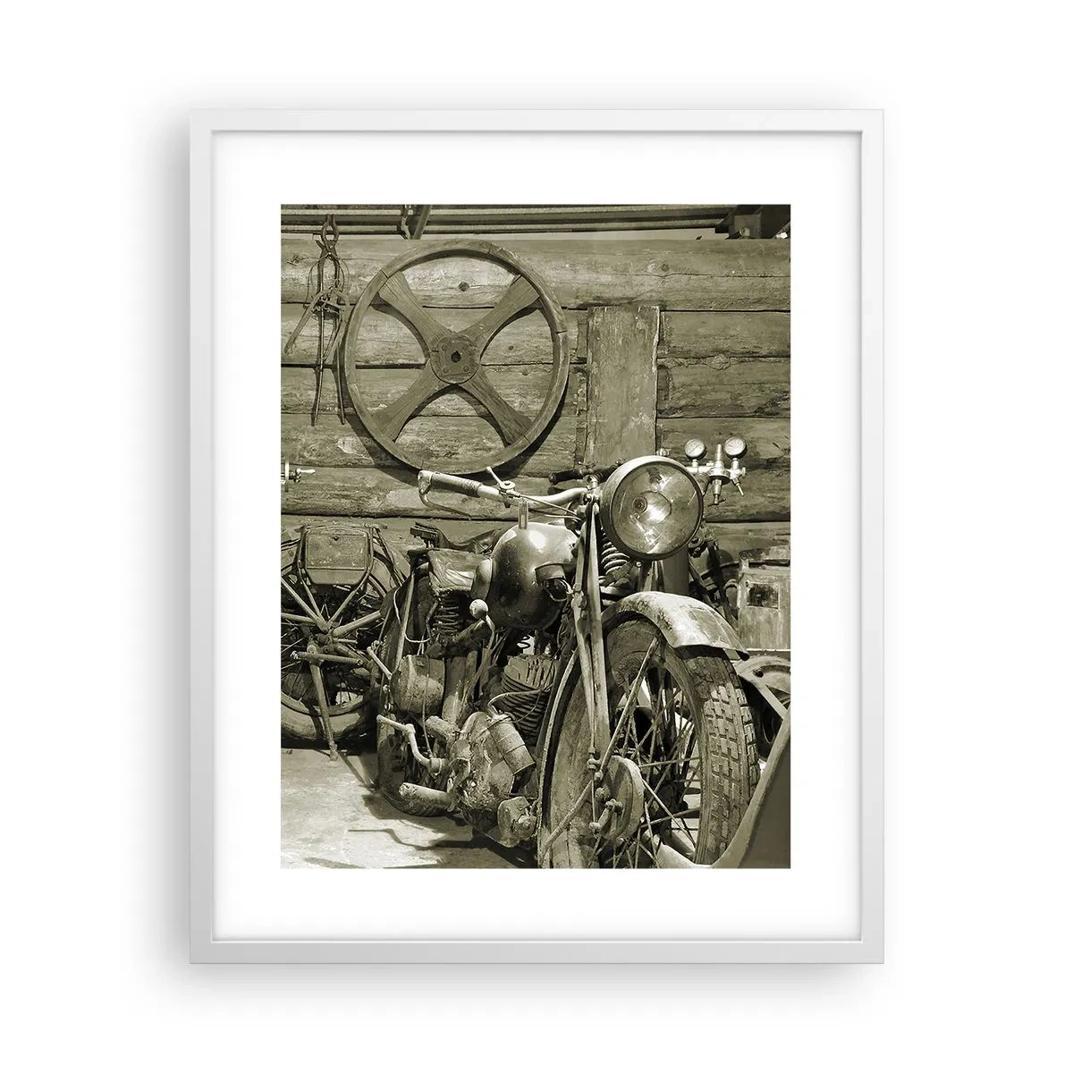 Affiche dans un cadre blanc - Poster - Dans le hangar de l'oncle Władek - 40x50 cm