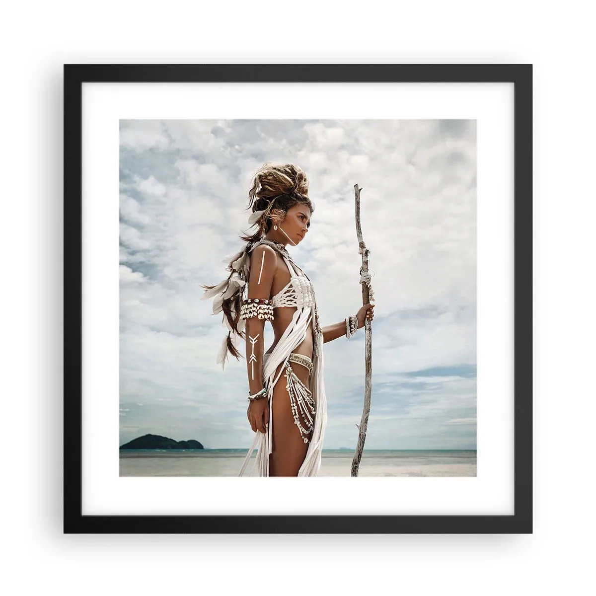 Affiche dans un cadre noir - Poster - Reine des tropiques - 40x40 cm