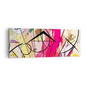 Impression sur toile - Image sur toile - Abstraction avec des lignes et des formes géométriques - 140x50cm - Explosion - Décoration murale moderne pour le salon et la chambre ARTTOR