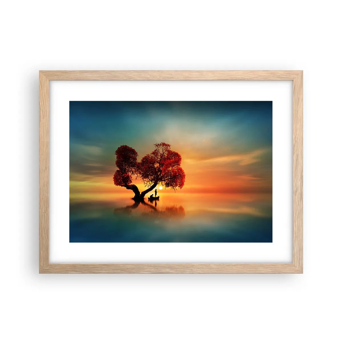 Affiche dans un chêne clair - Poster - Plénitude et éloignement sans monde - 40x30 cm