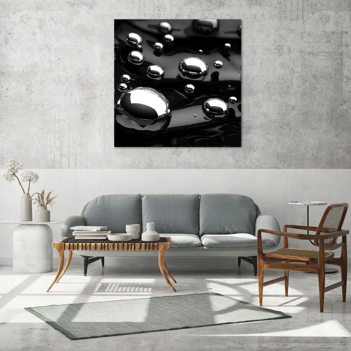 Impression sur verre - Image sur verre - D'un ton noir - 60x60 cm