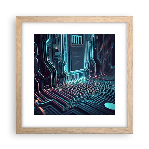 Affiche dans un chêne clair - Poster - Je pense comme ça… - 30x30 cm