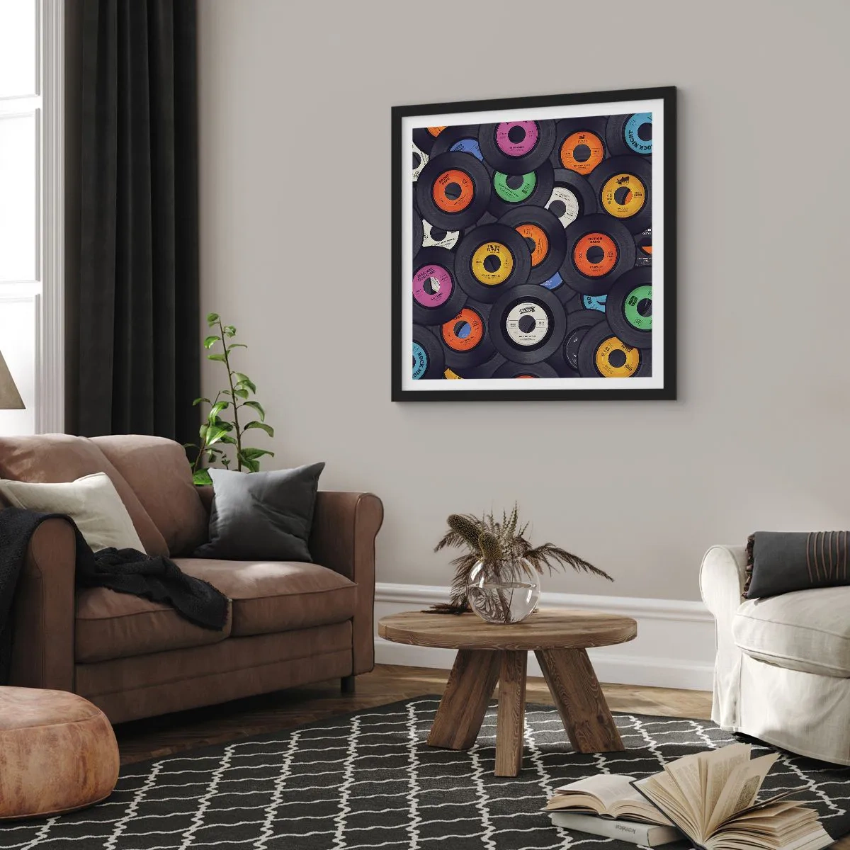 Affiche dans un cadre noir - Poster - Couleurs des classiques - 40x40 cm