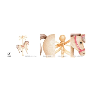Échantillon de Papier Peint Autocollant Deluxe Sticker - Un trot gracieux - Cheval, Manège, De petite fille - 100x30 cm