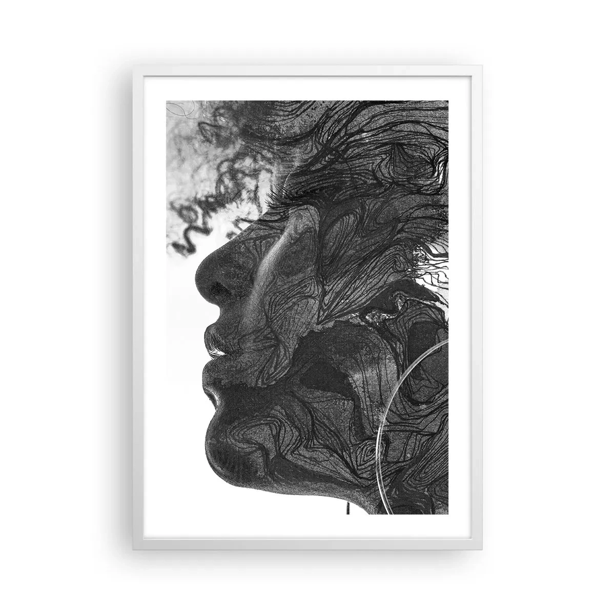 Affiche dans un cadre blanc - Poster - Emmêlé dans les rêves - 50x70 cm
