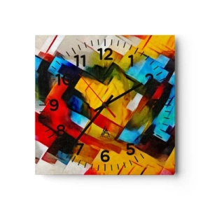 Horloge murale - Pendule murale - Une superposition multicolore - 30x30 cm