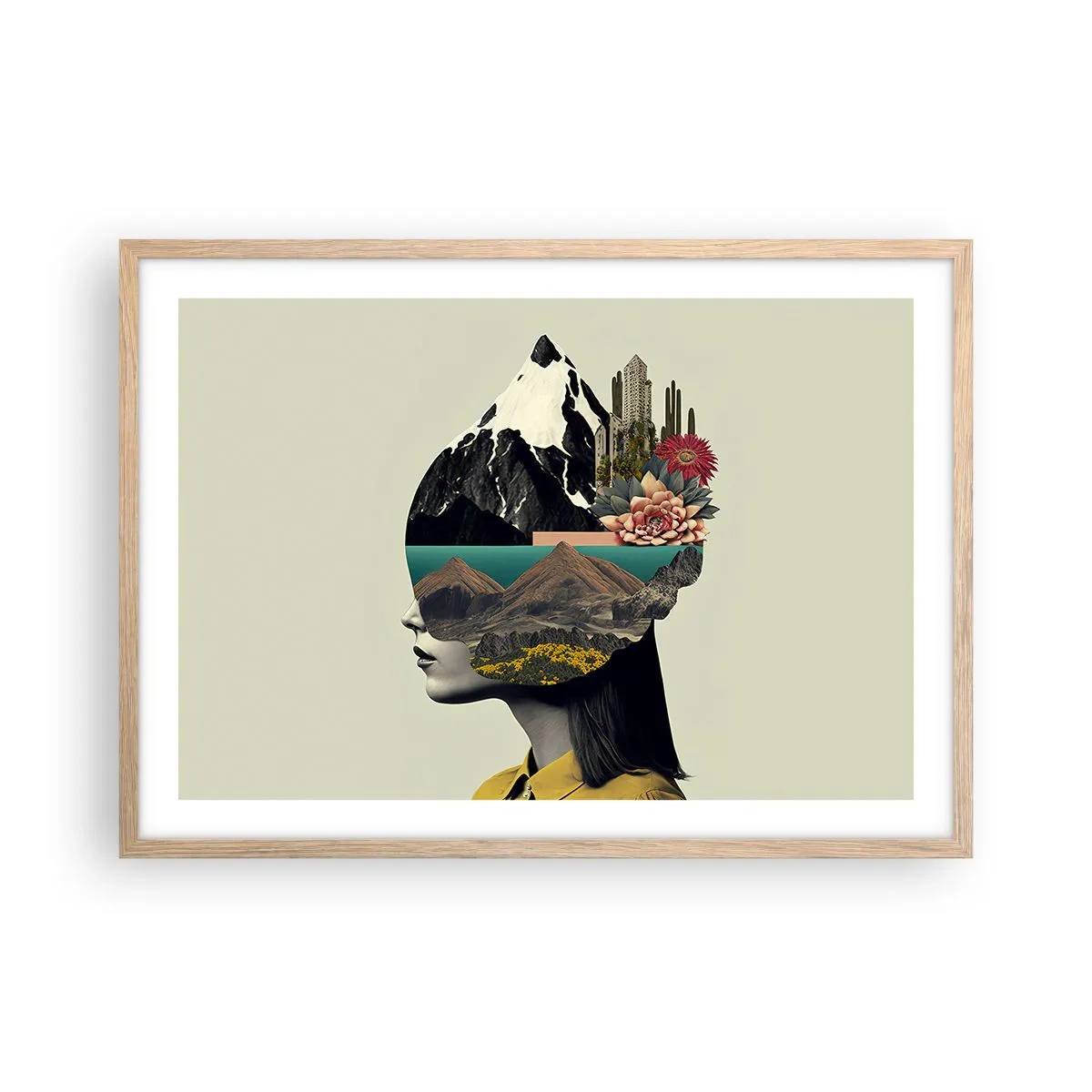 Affiche dans un chêne clair - Poster - La femme – toujours un mystère - 70x50 cm