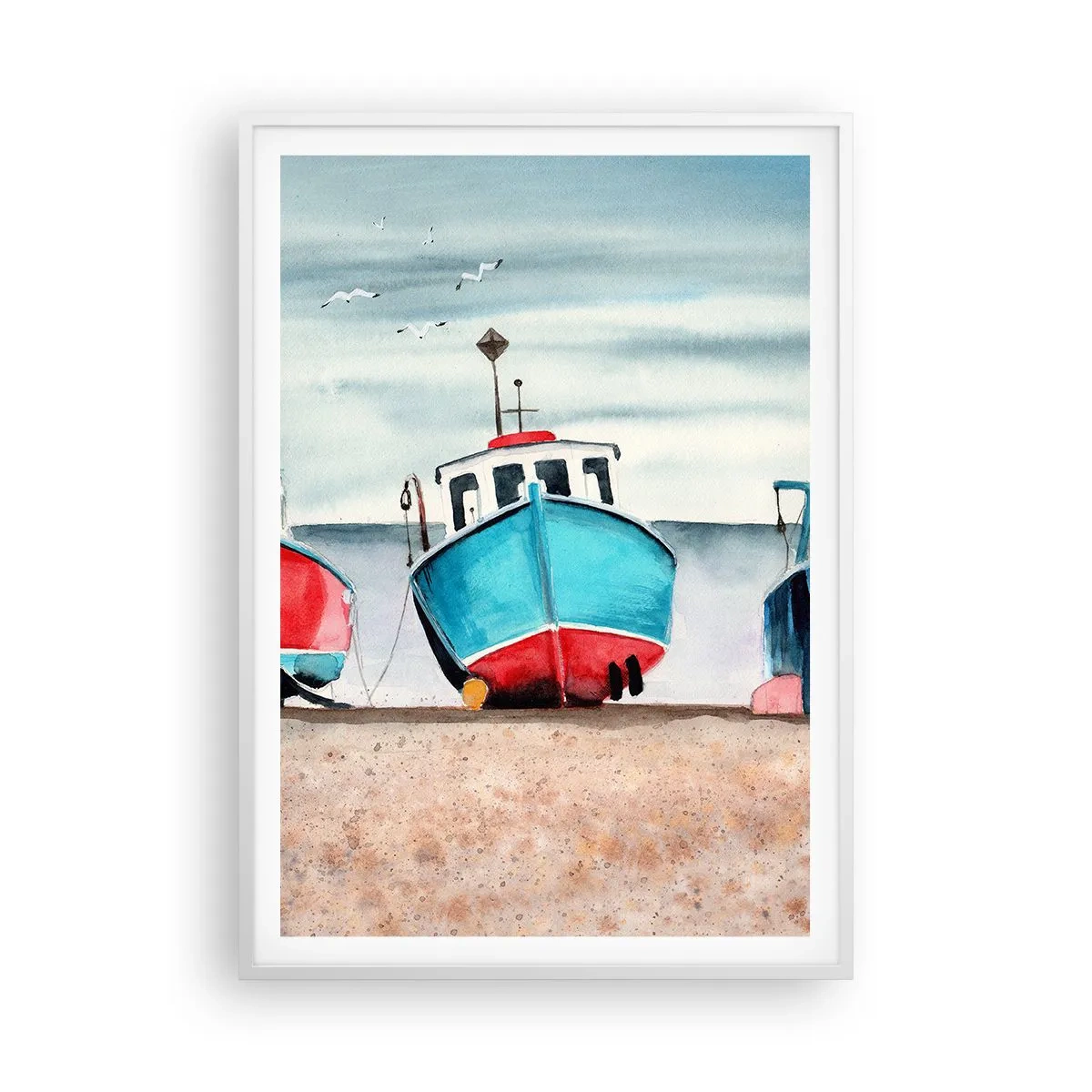 Affiche dans un cadre blanc - Poster - Prêt pour la pêche - 70x100 cm