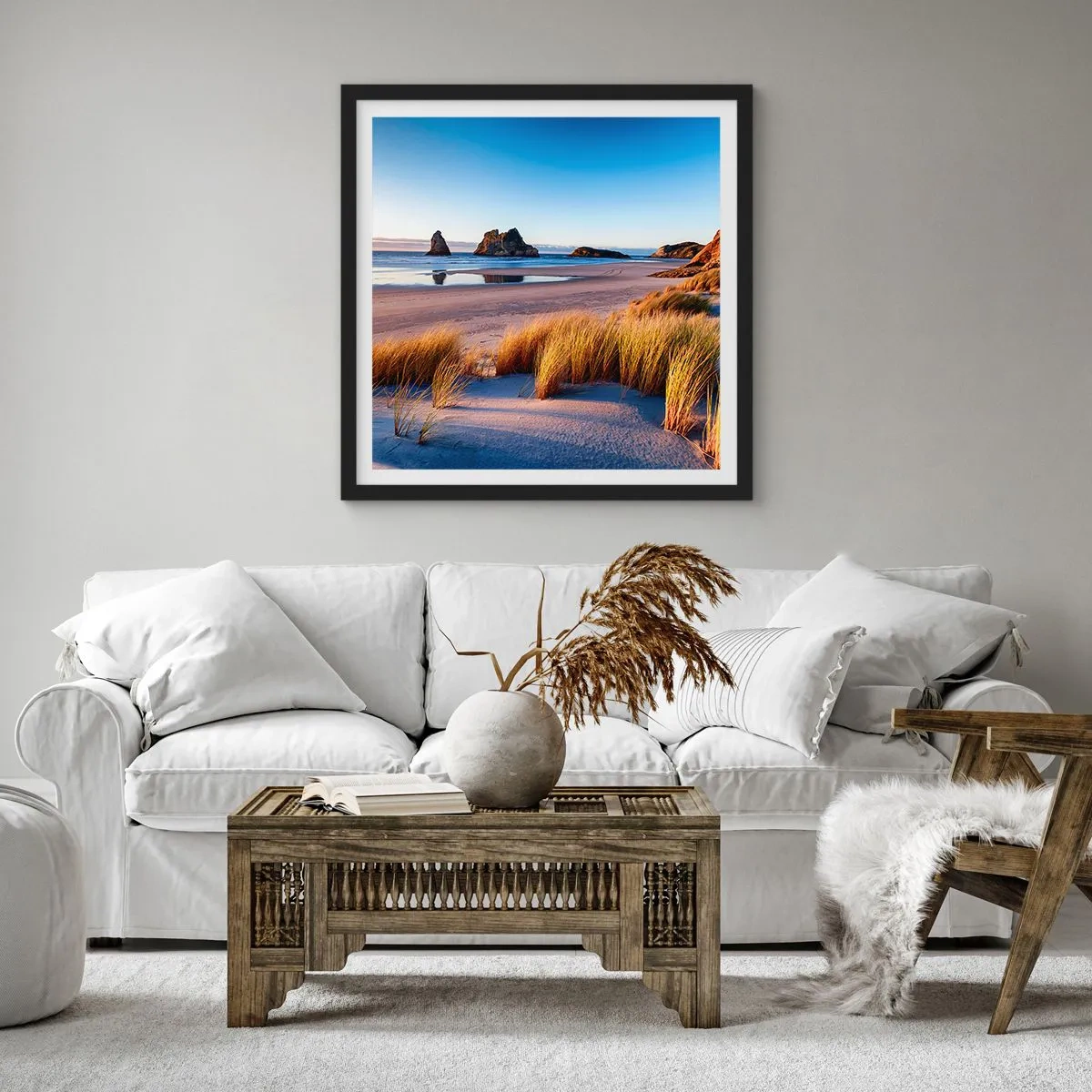 Affiche dans un cadre noir - Poster - Pour les chercheurs de paix - 30x30 cm