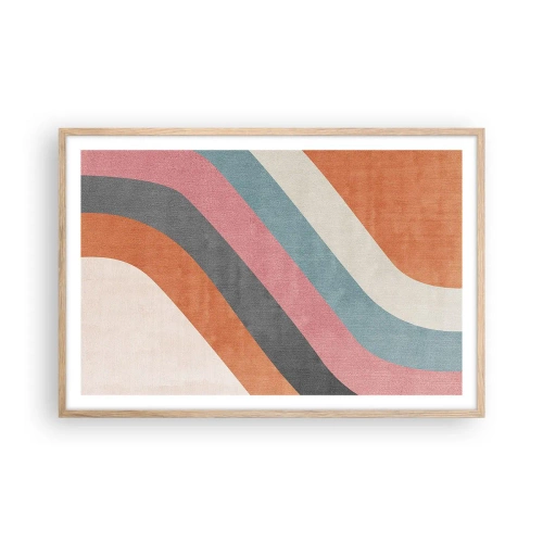 Affiche dans un chêne clair - Poster - Composition diagonale – mouvement - 91x61 cm