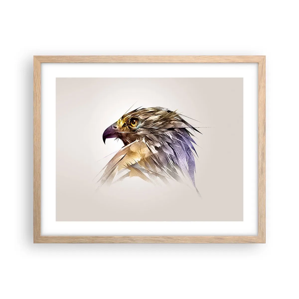 Affiche dans un chêne clair - Poster - Portrait d'un guerrier - 50x40 cm