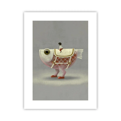 Affiche - Poster - Le cavalier poisson - 30x40 cm