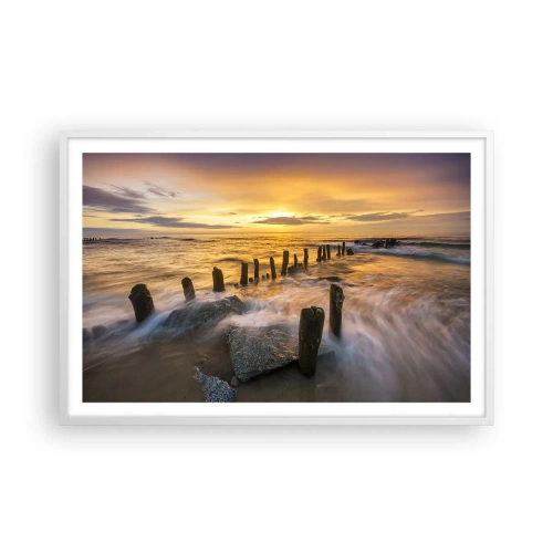 Affiche dans un cadre blanc - Poster - La beauté brute de la mer Baltique - 91x61 cm