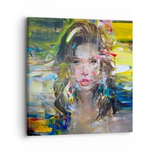 Impression sur toile - Image sur toile - Derrière l'air, un rideau - 30x30 cm