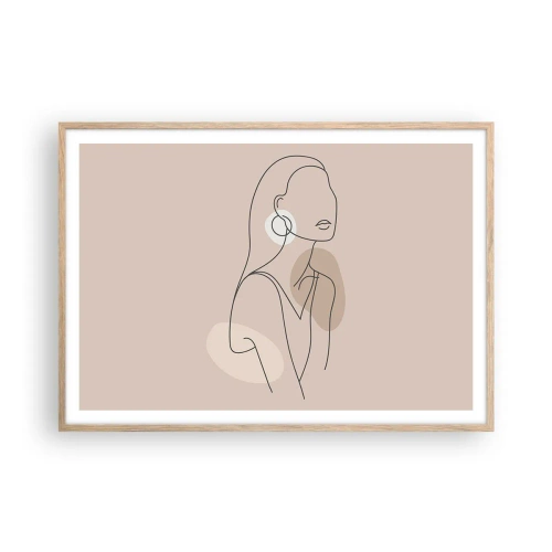 Affiche dans un chêne clair - Poster - Icone féminin - 100x70 cm