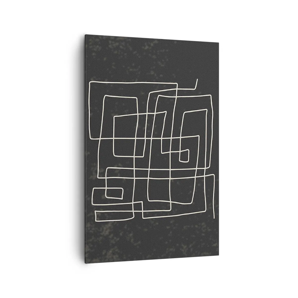 Impression sur toile - Image sur toile - Motif géométrique abstrait sur fond sombre - 80x120cm - Pas aussi simple - Décoration murale moderne pour le salon et la chambre ARTTOR