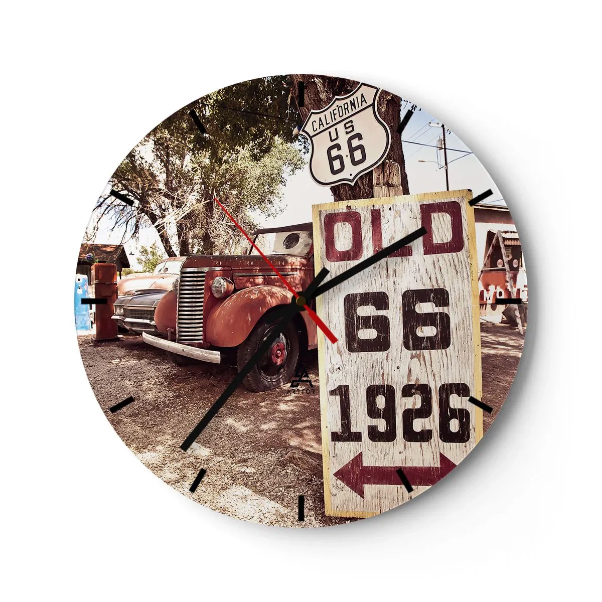 Horloge murale - Pendule murale - La légende de la province américaine - 40x40 cm
