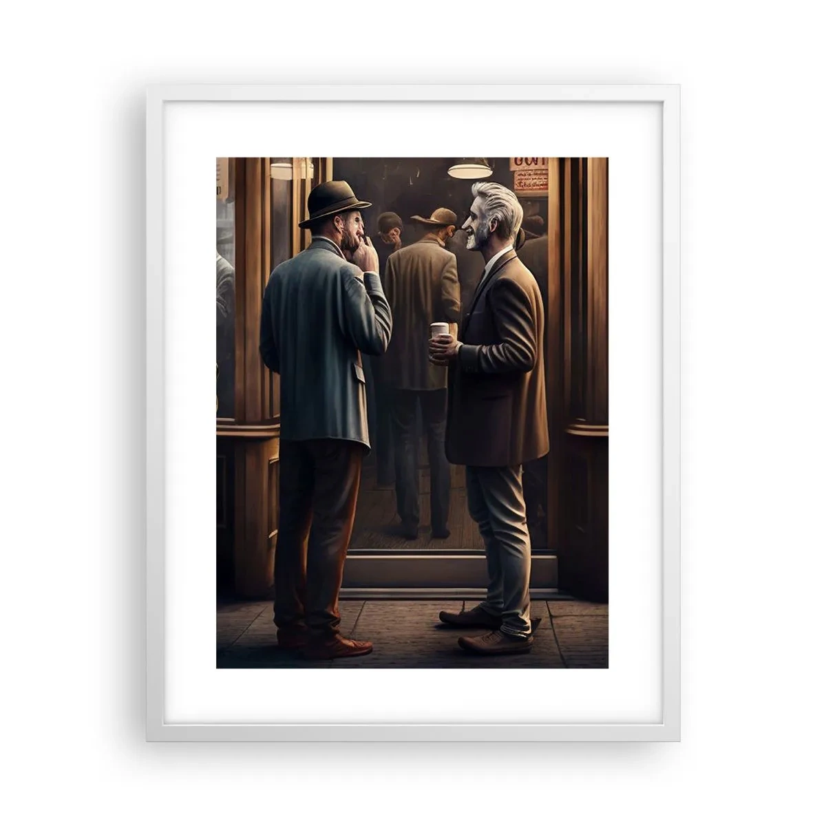 Affiche dans un cadre blanc - Poster - Bon moment de la journée - 40x50 cm