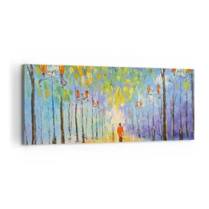 Impression sur toile - Image sur toile - Chant nocturne de la pluie - 100x40 cm