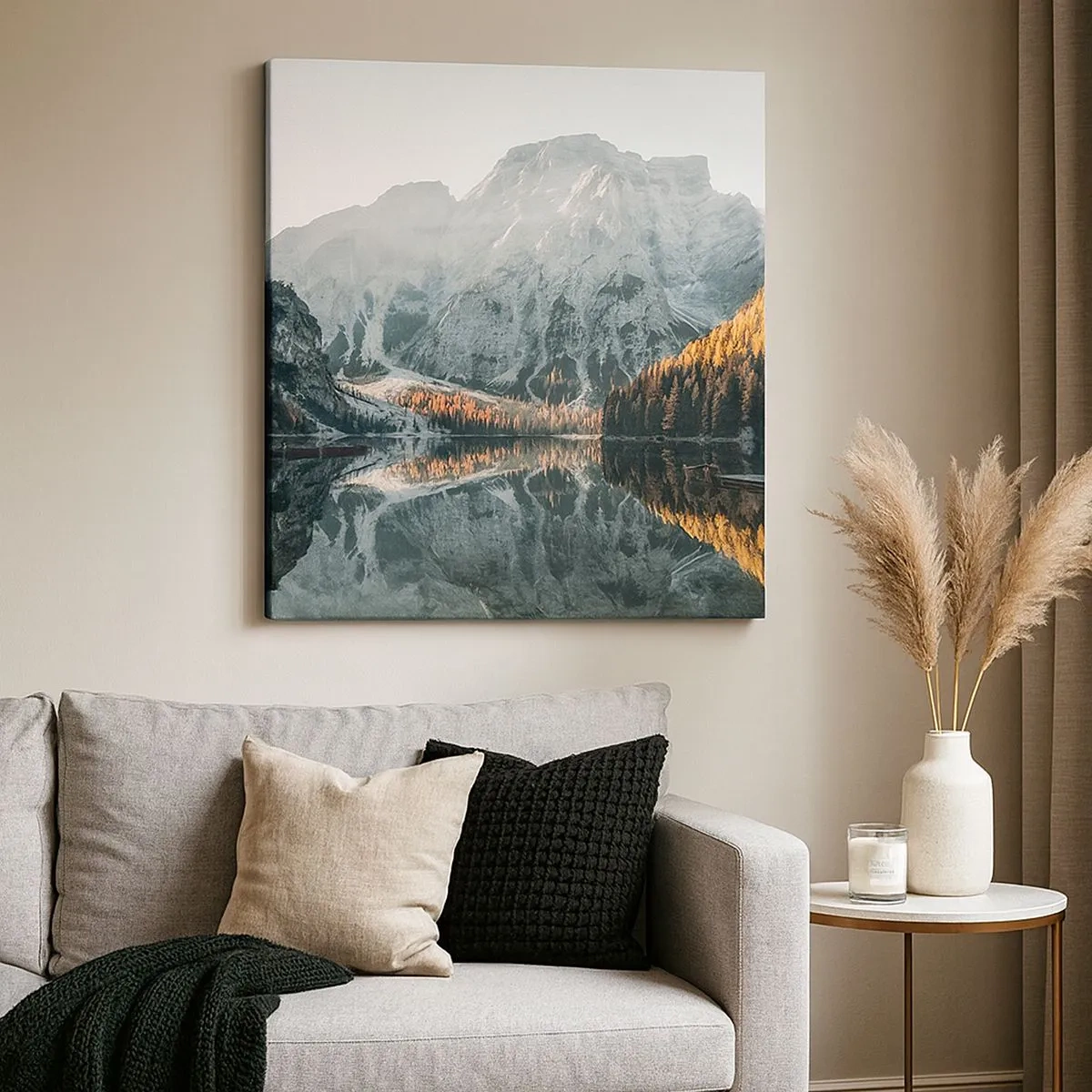 Impression sur toile - Image sur toile - Reflet de paysage - 30x30 cm