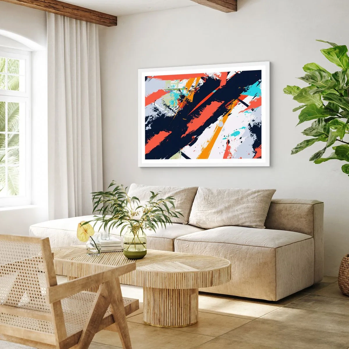 Affiche dans un cadre blanc - Poster - Composition dynamique - 40x30 cm