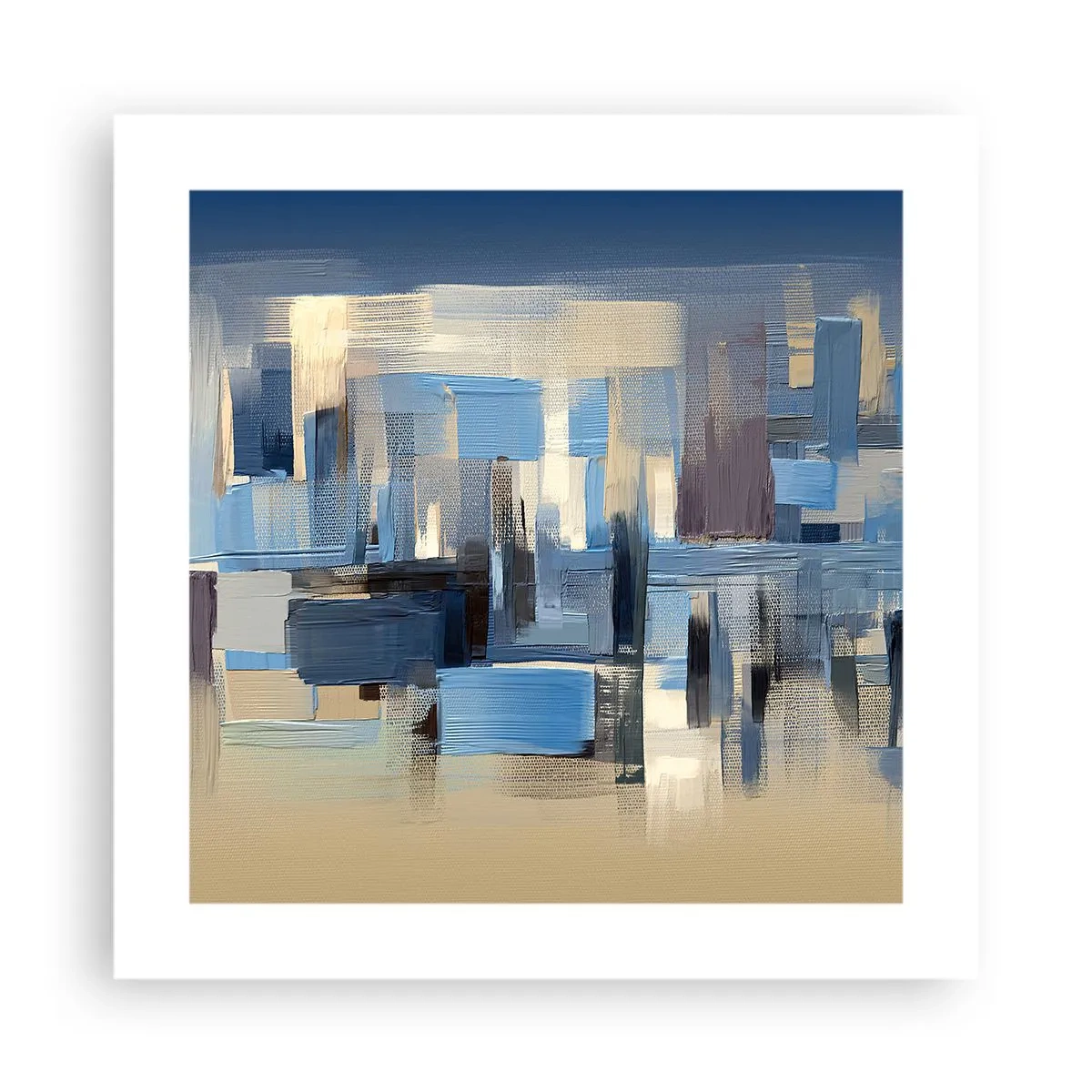 Affiche - Poster - Construction bleue - 40x40 cm