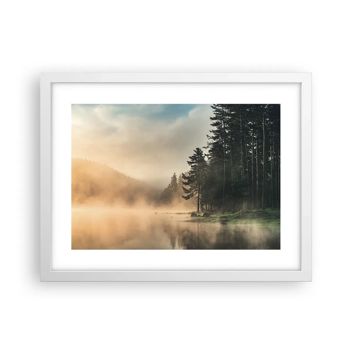 Affiche dans un cadre blanc - Poster - Naissance du jour - 40x30 cm