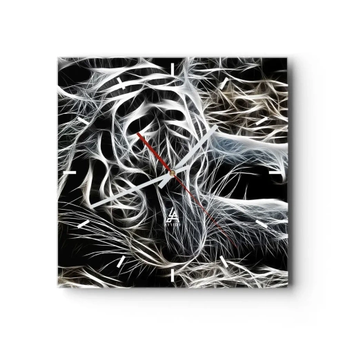 Horloge murale - Pendule murale - Une étude de la légèreté du chat - 40x40 cm