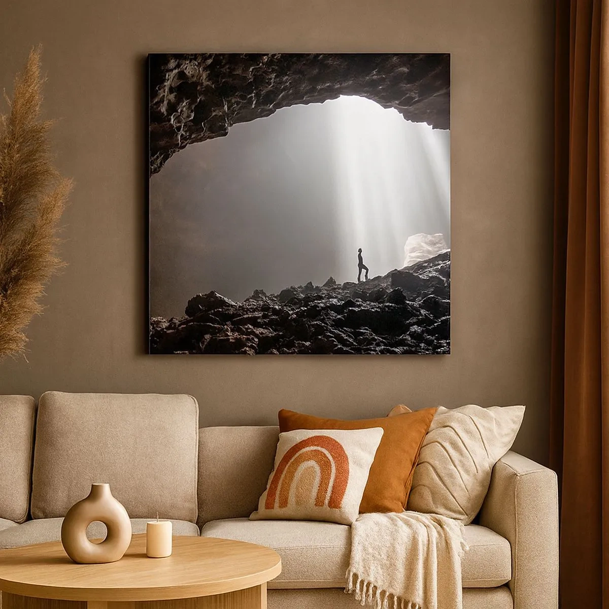 Impression sur toile - Image sur toile - Grotte lumineuse - 30x30 cm