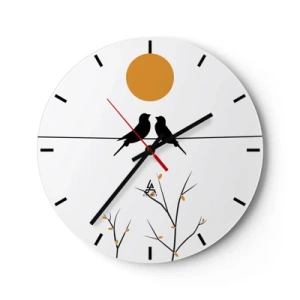 Horloge murale - Pendule murale - Soirée pour rossignols - 40x40 cm