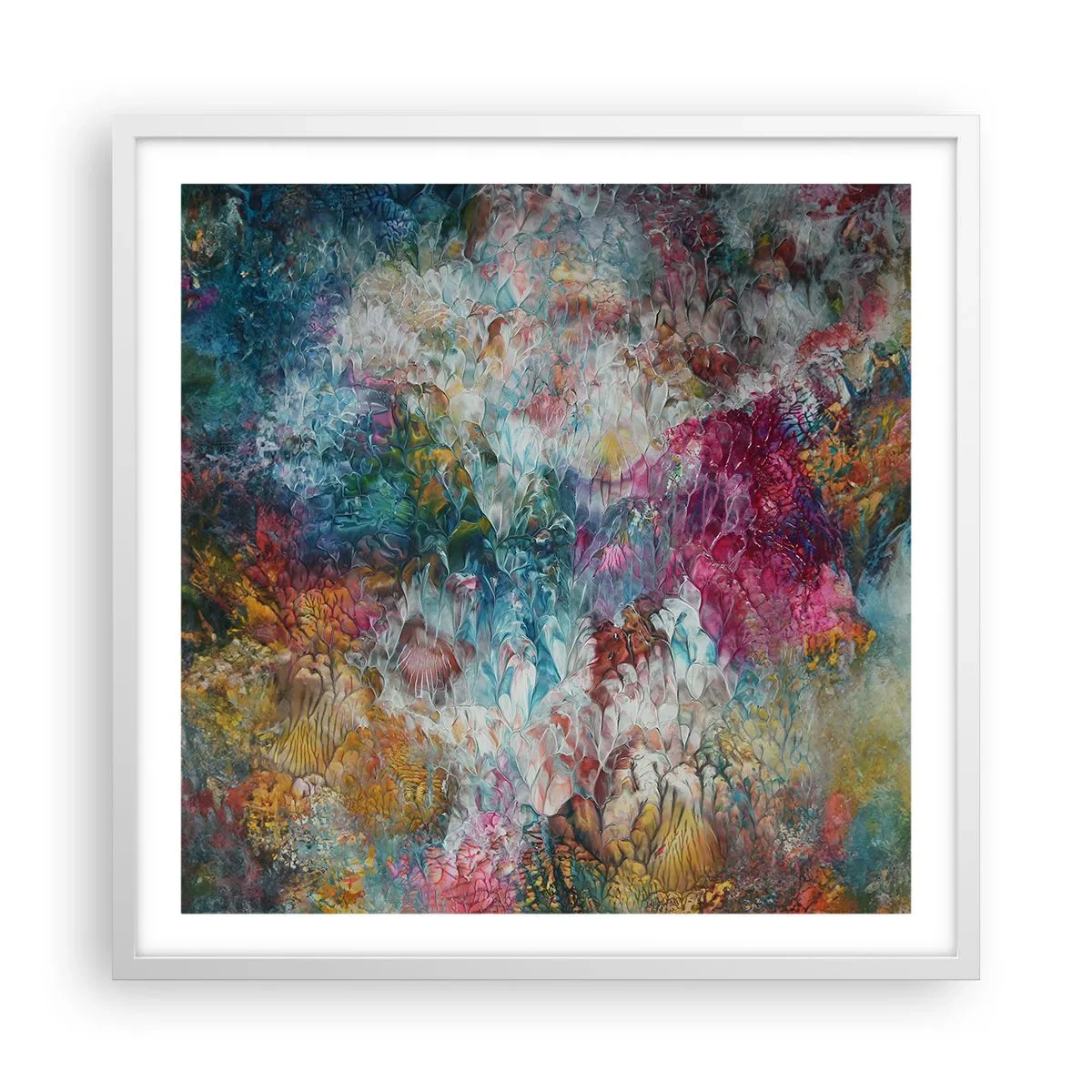 Affiche dans un cadre blanc - Poster - En pleine floraison - 60x60 cm