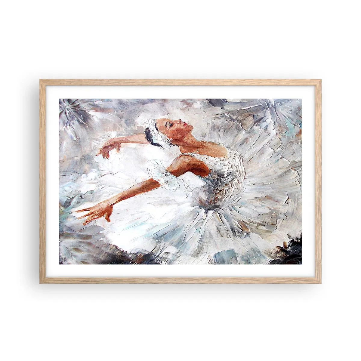 Affiche dans un chêne clair - Poster - Délicat et léger comme du tulle - 70x50 cm