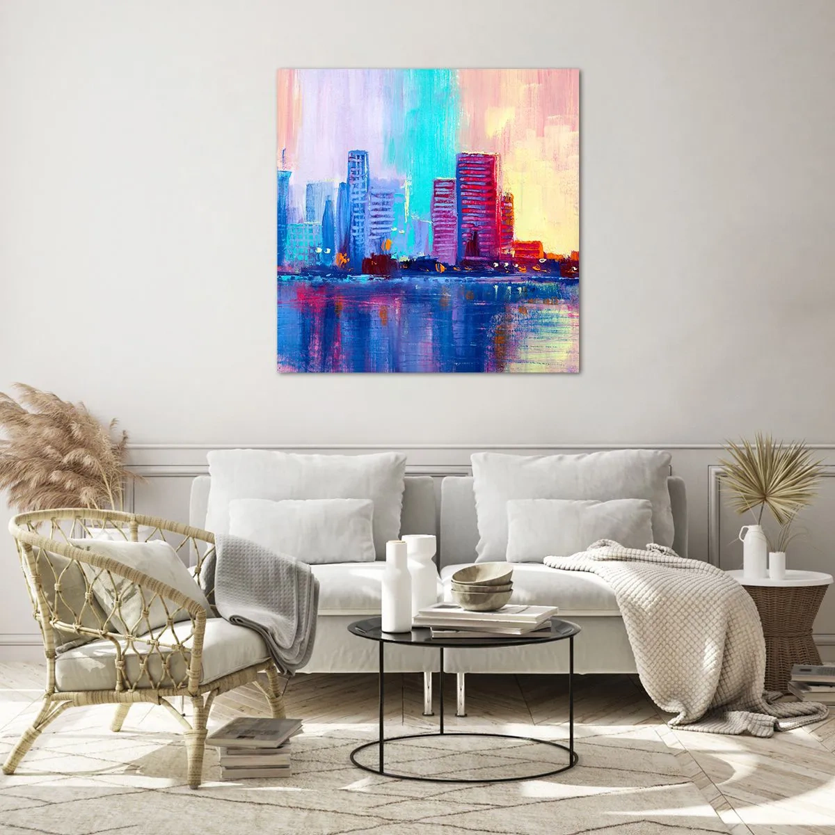 Impression sur verre - Image sur verre - Baigné de couleurs - 60x60 cm