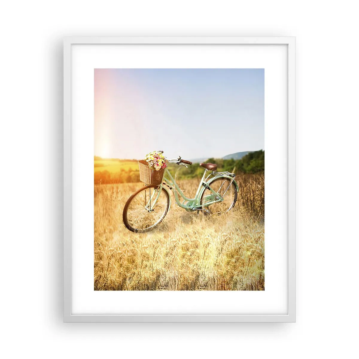 Affiche dans un cadre blanc - Poster - Je vais rester un petit moment - 40x50 cm