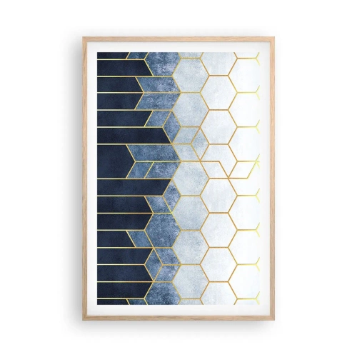 Affiche dans un chêne clair - Poster - Composition en rythme syncopé - 61x91 cm