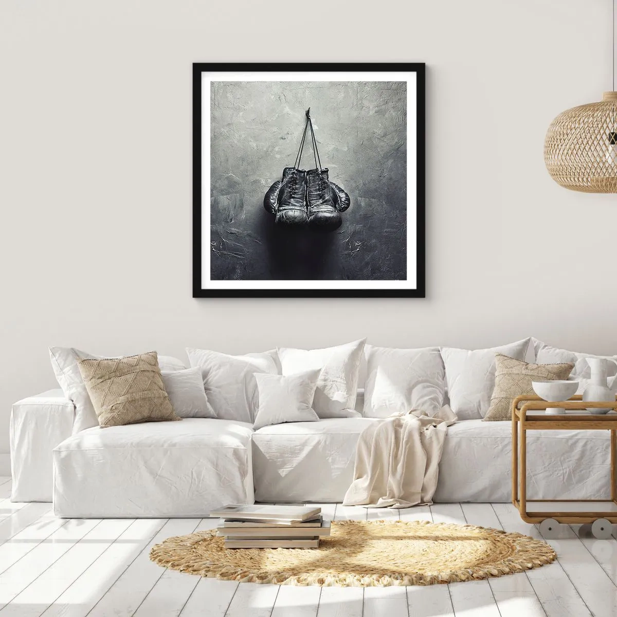 Affiche dans un cadre noir - Poster - Un temps pour se battre et un temps pour la paix - 60x60 cm