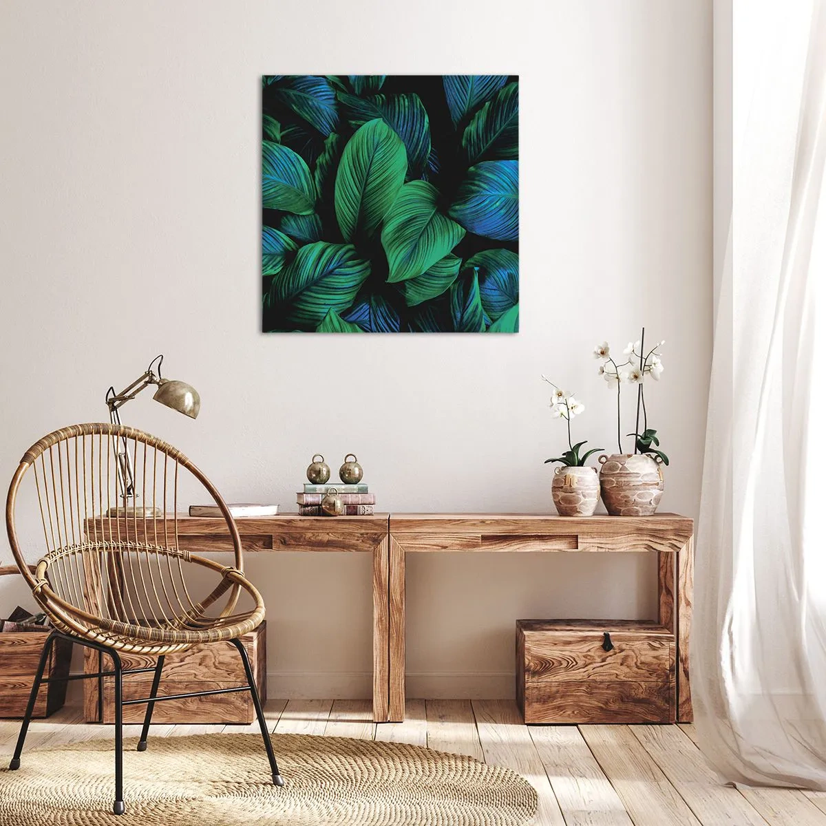 Impression sur toile - Image sur toile - Dans la foule verte - 40x40 cm