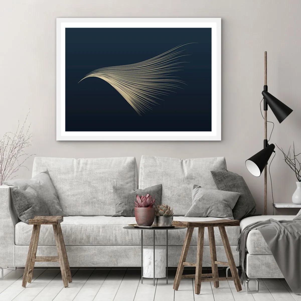 Affiche dans un cadre blanc - Poster - Comme les cheveux d'un ange - 50x40 cm