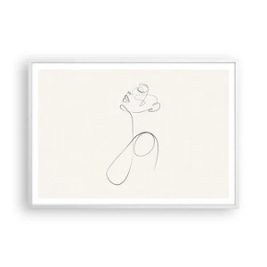 Affiche dans un cadre blanc - Poster - En boucle dans les rêves - 100x70 cm